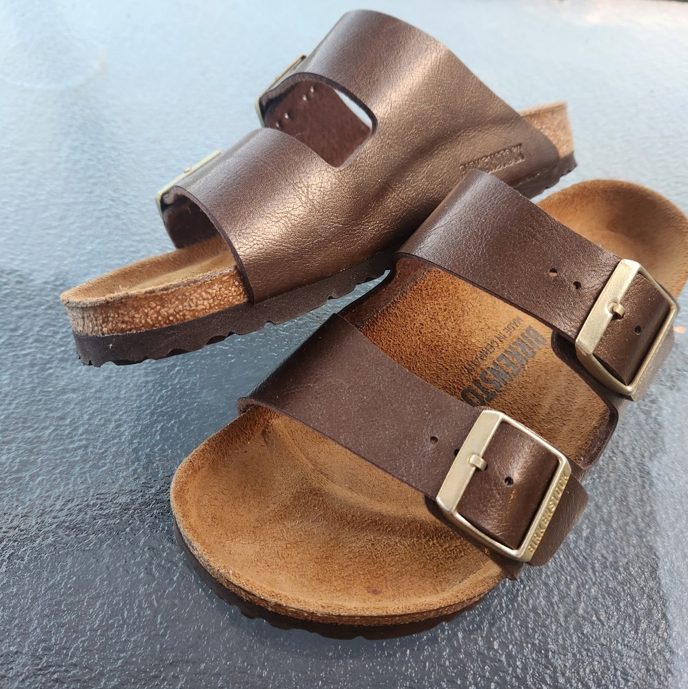 Birkenstock Dark Brown Leather Sandals